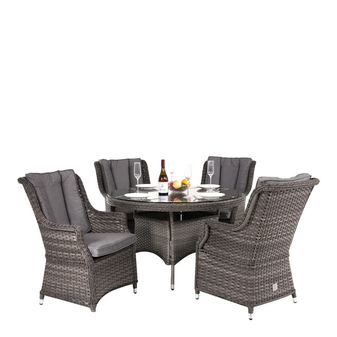Maze Victoria 4 Seat Round Dining Set with Square Chairs