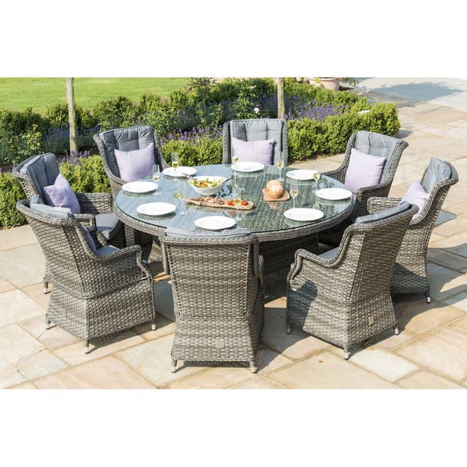 Maze Victoria 8 Seat Round Dining Set with Square Chairs