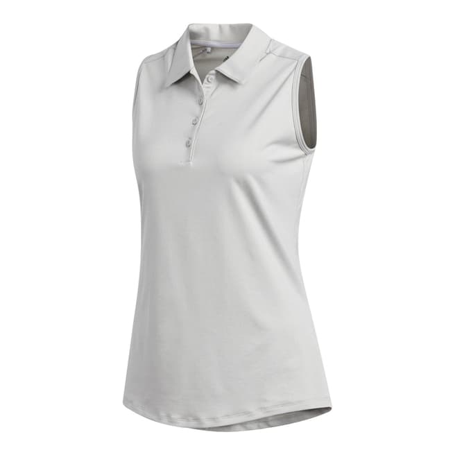 Adidas Golf Grey Ultimate365 Sleeveless Polo Shirt