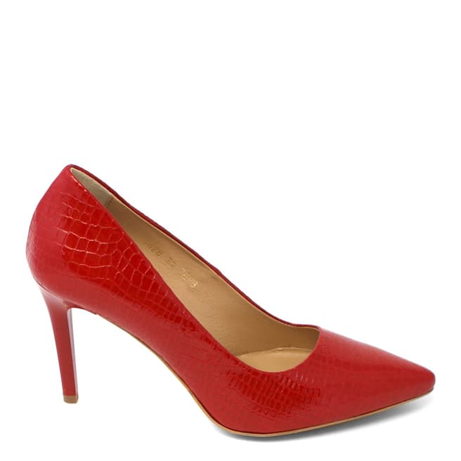 Bosccolo Red Leather Croc High Heels