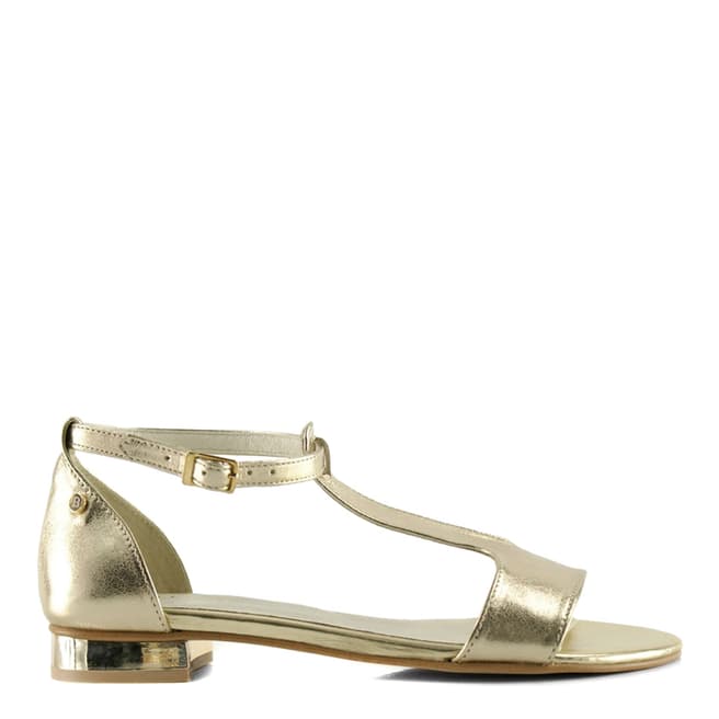 Bosccolo Gold Leather Metallic Sandals 