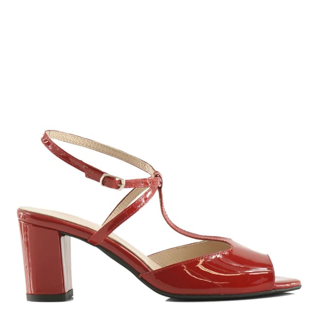 Bosccolo Red Leather Patent Strappy Heel Sandals 