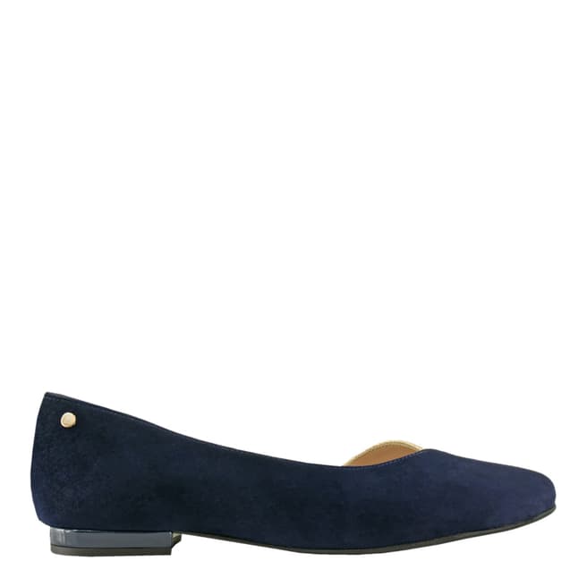 Bosccolo Navy Blue & Gold Suede Leather Ballet Flats 
