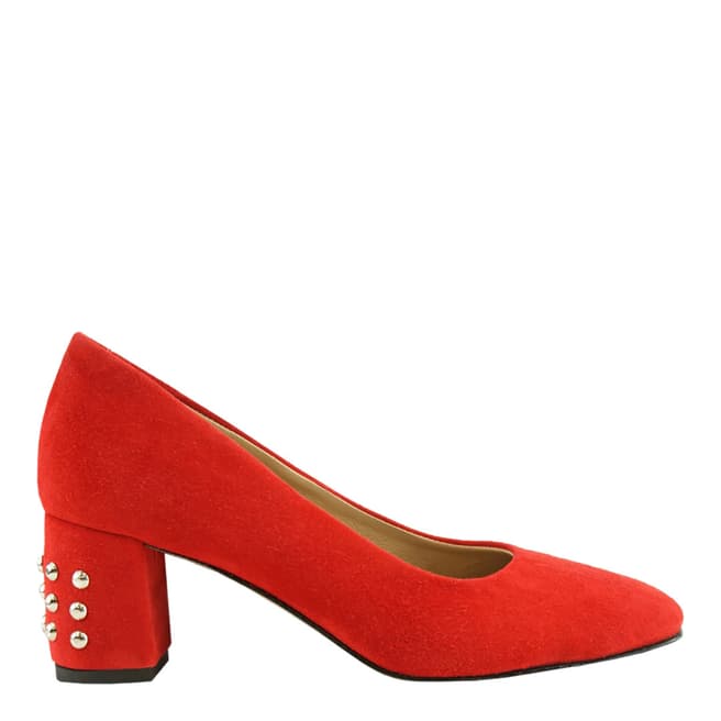 Bosccolo Red Suede Studded Pumps 