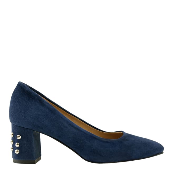 Bosccolo Navy Blue Suede Studded Pumps 
