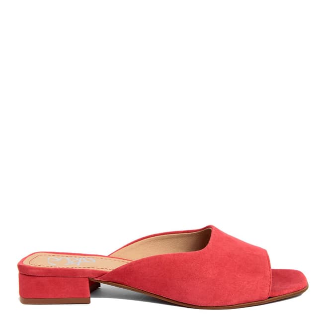 Gusto Red Suede Rov Low Heel Sandals