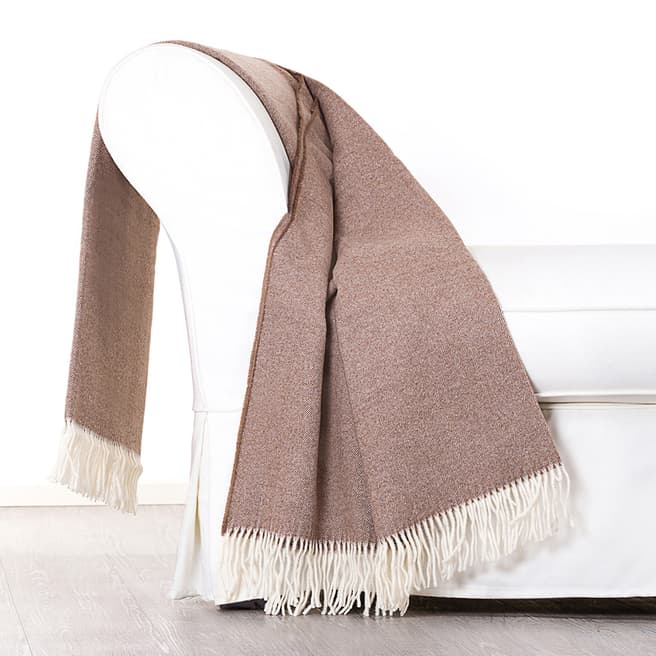 Lanerossi Brown Pompei Cashmere/Wool Blend Throw 130x180cm