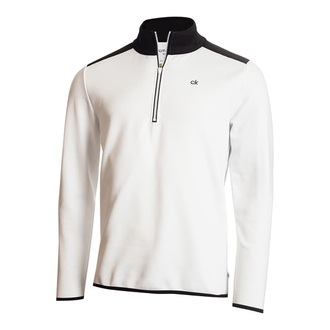 Calvin Klein Golf White/Black 1/2 Zip Performance Top