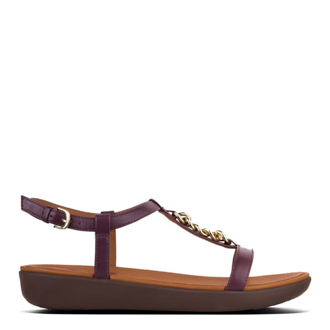 FitFlop Deep Plum Leather Lana Chain Sandals 