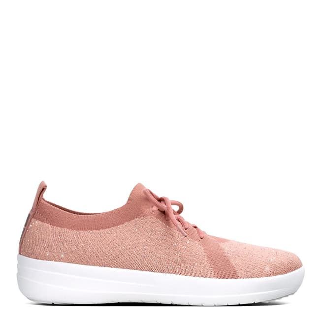 FitFlop Dusky Pink Metallic Weave F-Sporty Uberknit Sneakers  