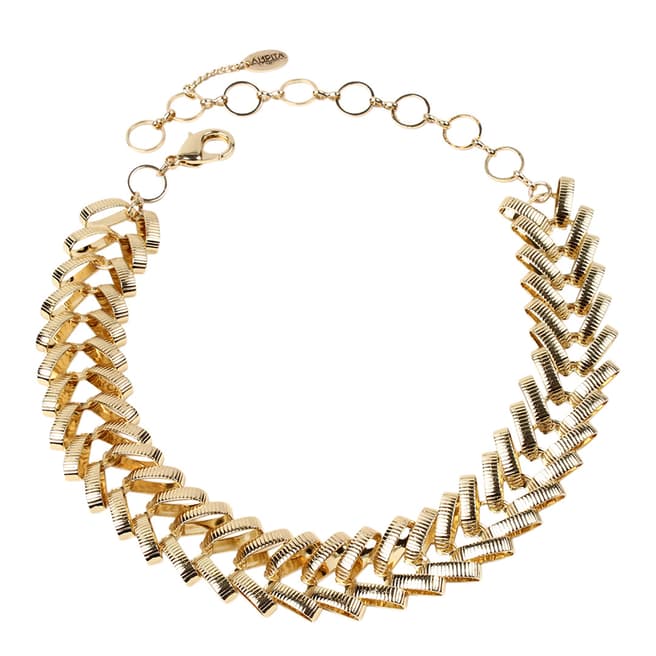 Amrita Singh Gold Tone Braided Collar Necklace
