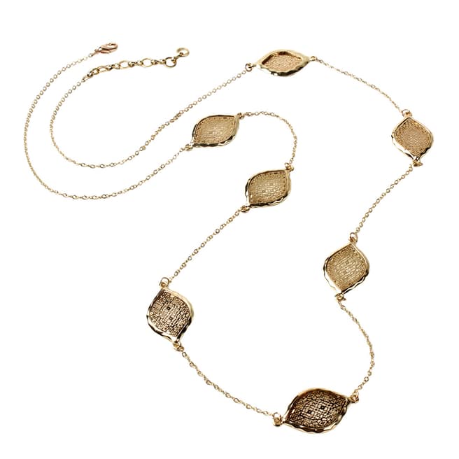 Amrita Singh Gold Tone Embellished Long Station Necklace