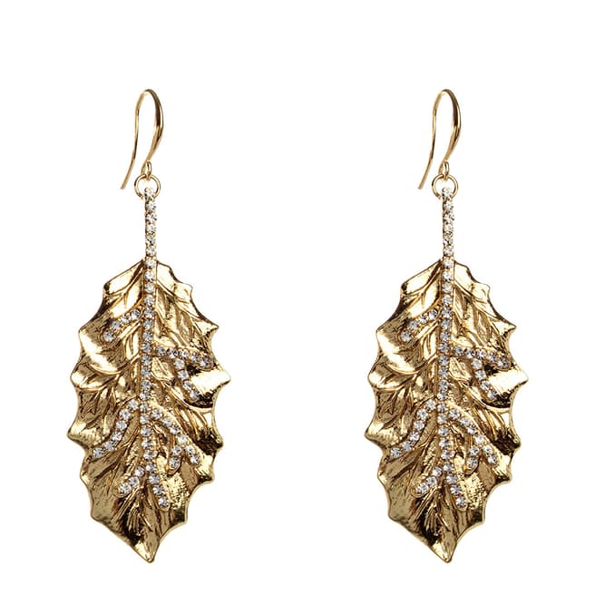 Amrita Singh Gold Tone Leaf Earrings