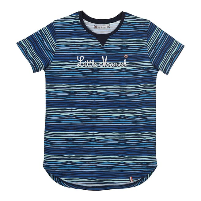 Little Marcel Kids Blue Wave Print T Shirt