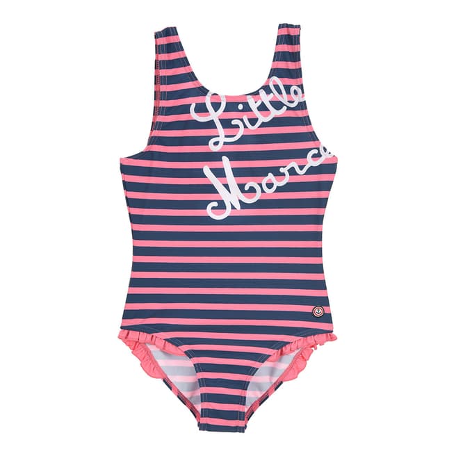 Little Marcel Kids Pink, Navy Striped Swimsuit