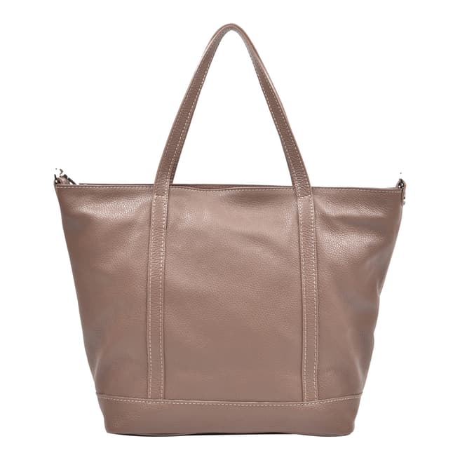 Mangotti Taupe Leather Top Handle Bag