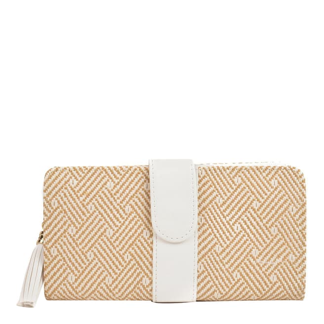 Sofia Cardoni Beige / White Pattern Wallet / Clutch