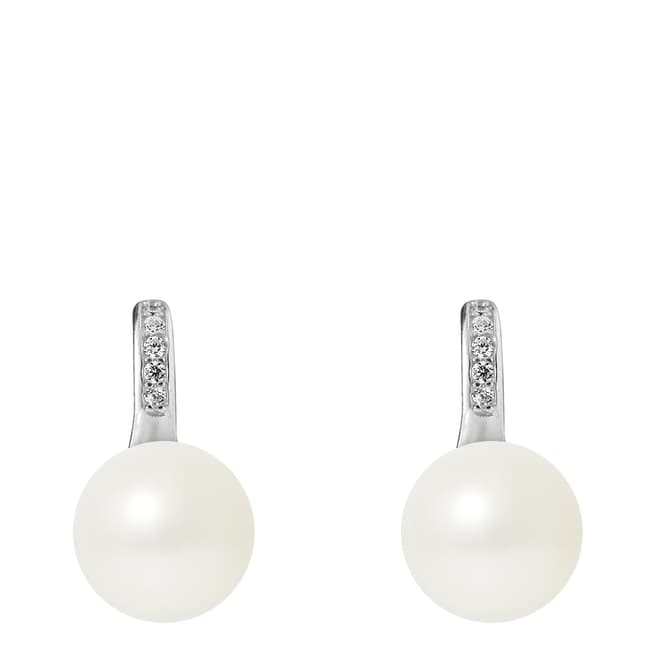 Mitzuko White Pearl Silver Earrings