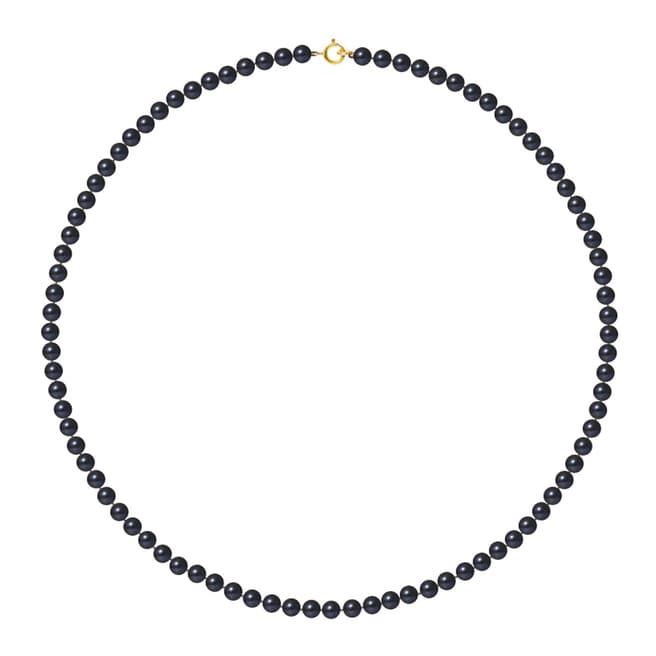 Mitzuko Black Pearl Round Row Necklace