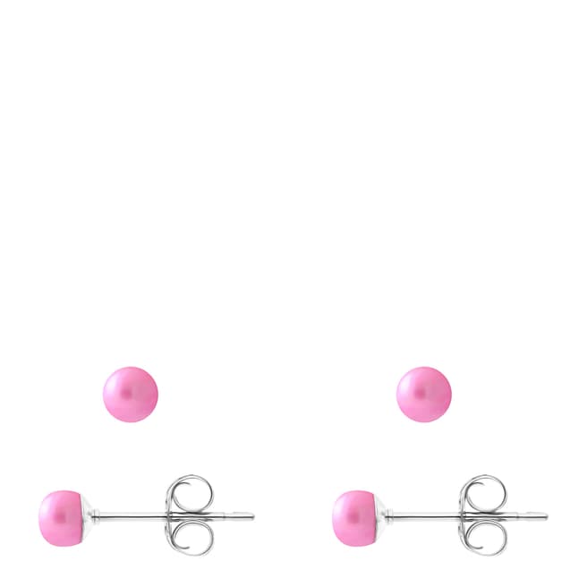 Mitzuko Pink Silver Pearl Earrings 4-5mm