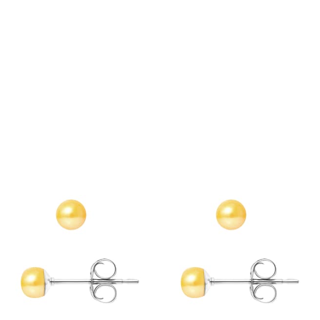 Mitzuko Gold Silver Pearl Earrings 4-5mm