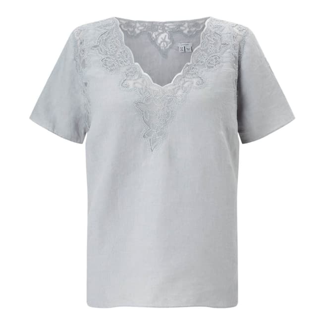 Jigsaw Floral Embroidered Linen Top