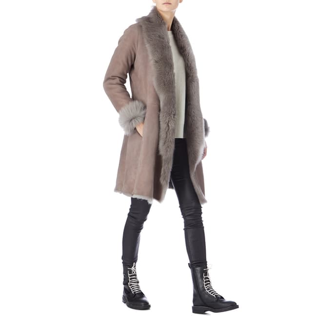 Max and Zac London Mouse 3/4 Shearling Coat