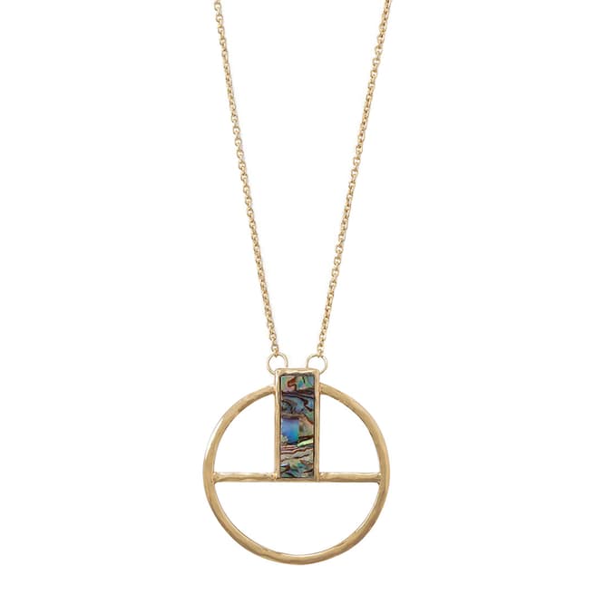 Liv Oliver Gold Plated Geometric Shell Necklace