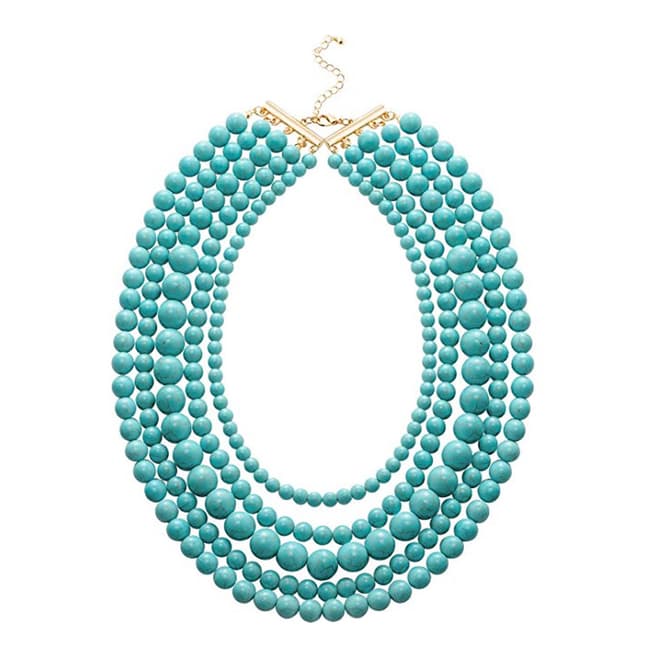 Liv Oliver Turquoise Multi Strand Necklace