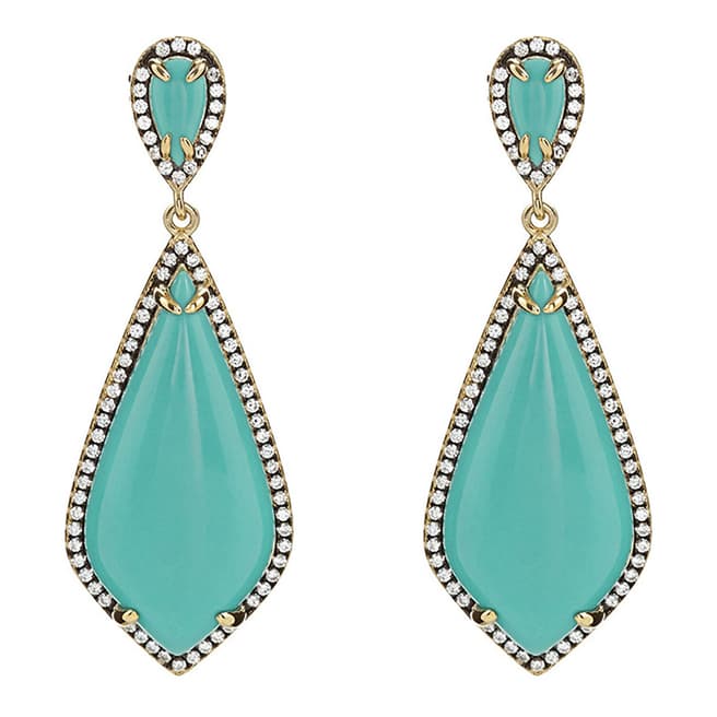 Liv Oliver Turquoise Pave Earrings