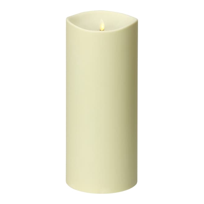 Luminara Giant Weather Resistant Soft Touch Pillar Candle, Ivory- 37cm