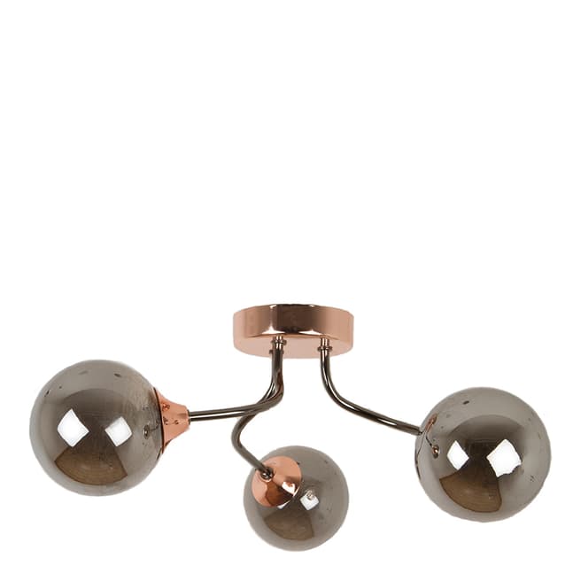 Pagazzi Lighting Copper/Black Jonsey 3-Light Semi-Flush Ceiling Light