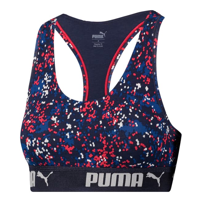 Puma Navy/Red Puma Speckle Camo Print Racer Back Top