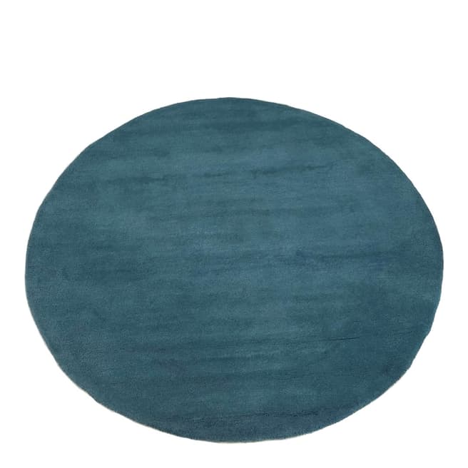 Illusions Teal Hand Tufted Rug 170x170cm