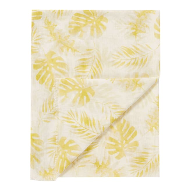 Pure Collection Yellow Botanical Print Modal Silk Scarf
