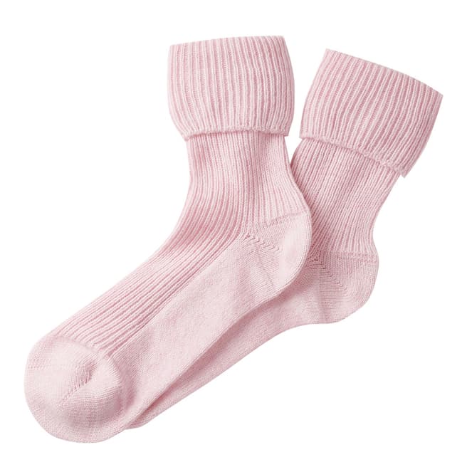 Pure Collection Rose Mist Cashmere Bed Socks