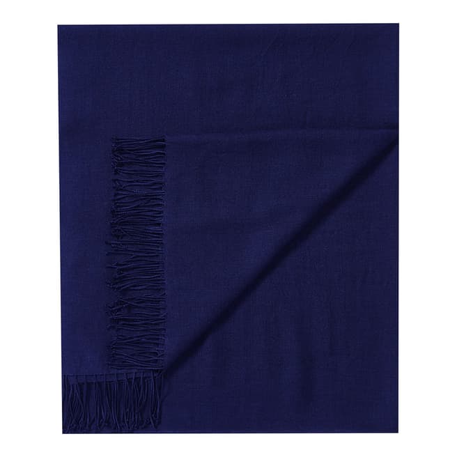 Pure Collection Navy Cashmere Pashmina Shawl