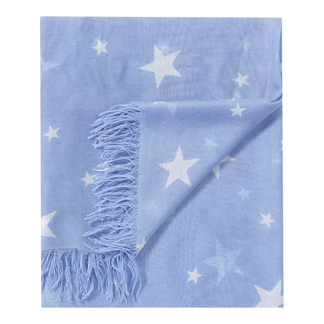 Pure Collection Blue Star Print Ultra Soft Scarf