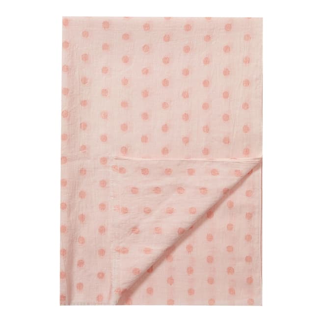 Pure Collection Pink/ Rose Gold Soft Cotton Lurex Spot Scarf