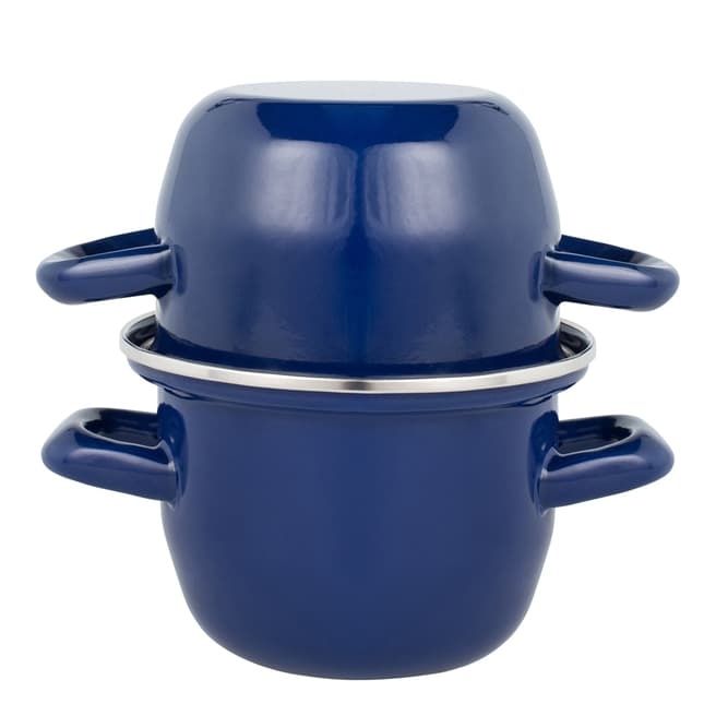 Rick Stein Set of 2 Individual Navy Blue Mussel Pots, 14cm