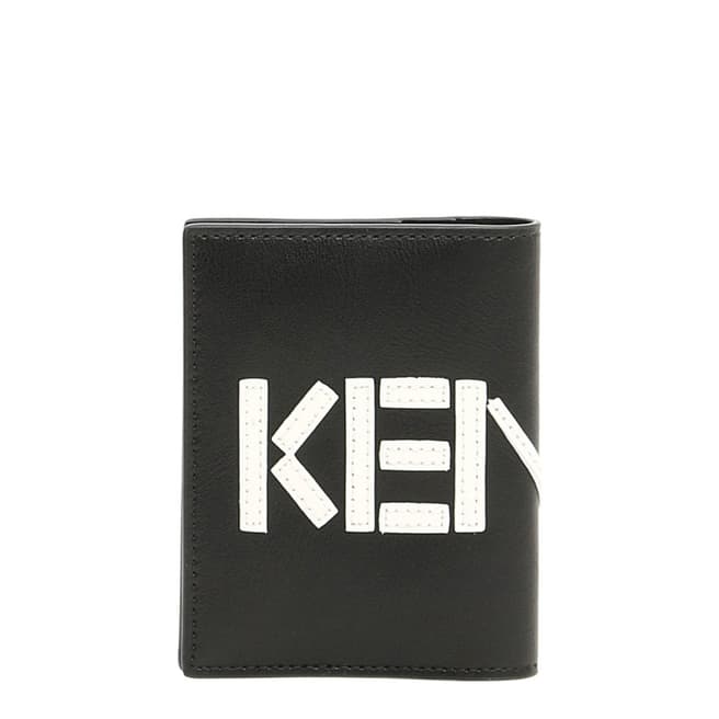 Kenzo Black with White Logo Card Holder