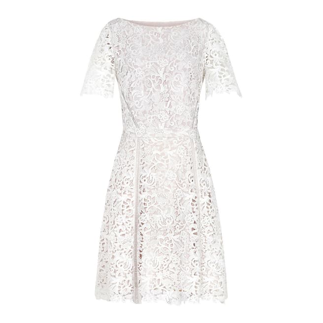 Reiss Off White Eleania Lace Dress