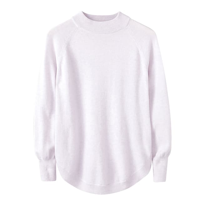 Pure Collection Lilac Turtle Neck Curved Hem Jumper