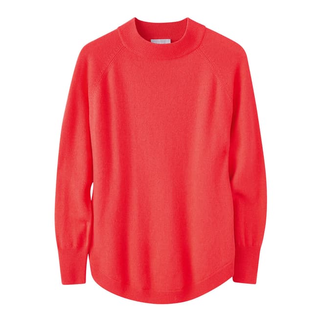 Pure Collection Coral Turtle Neck Curved Hem Jumper