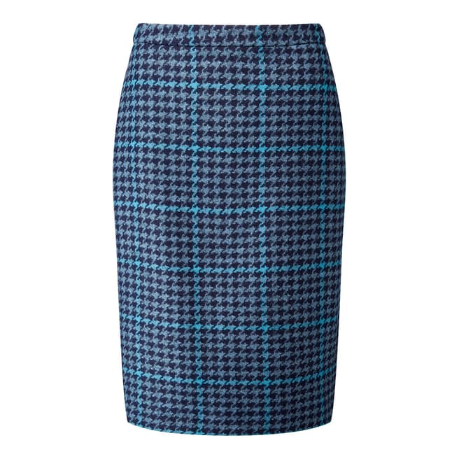 Pure Collection Multi Dogtooth Wool Pencil Skirt