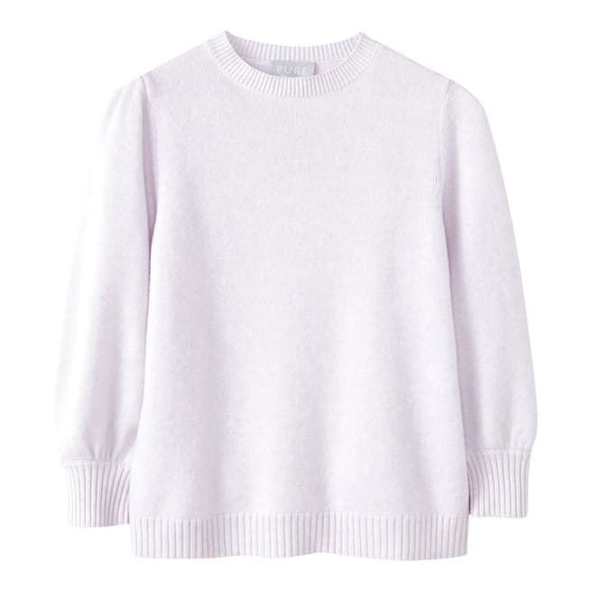 Pure Collection Heather Lilac Blouson 3/4 Sleeve Sweater
