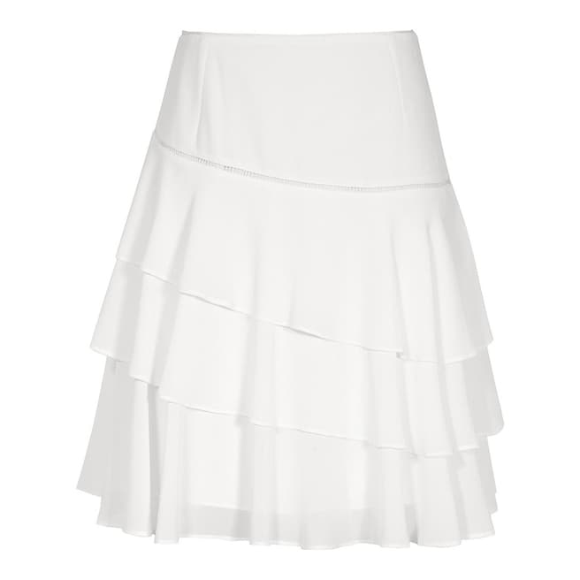 Reiss Off White Rufen Tiered Skirt
