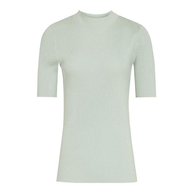 Reiss Green Angelina Ribbed Top