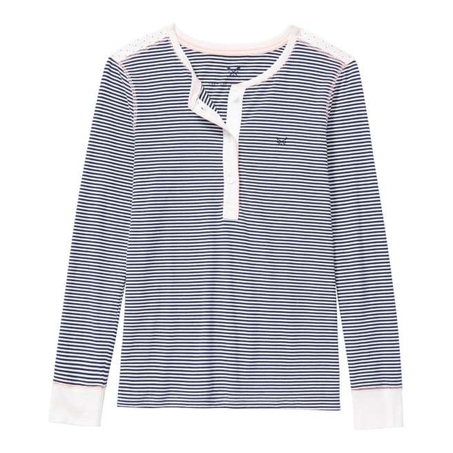 Crew Clothing Navy/White Lounge Henley Top