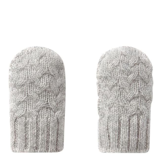 Pure Collection Grey Cashmere Baby Cable Mitt